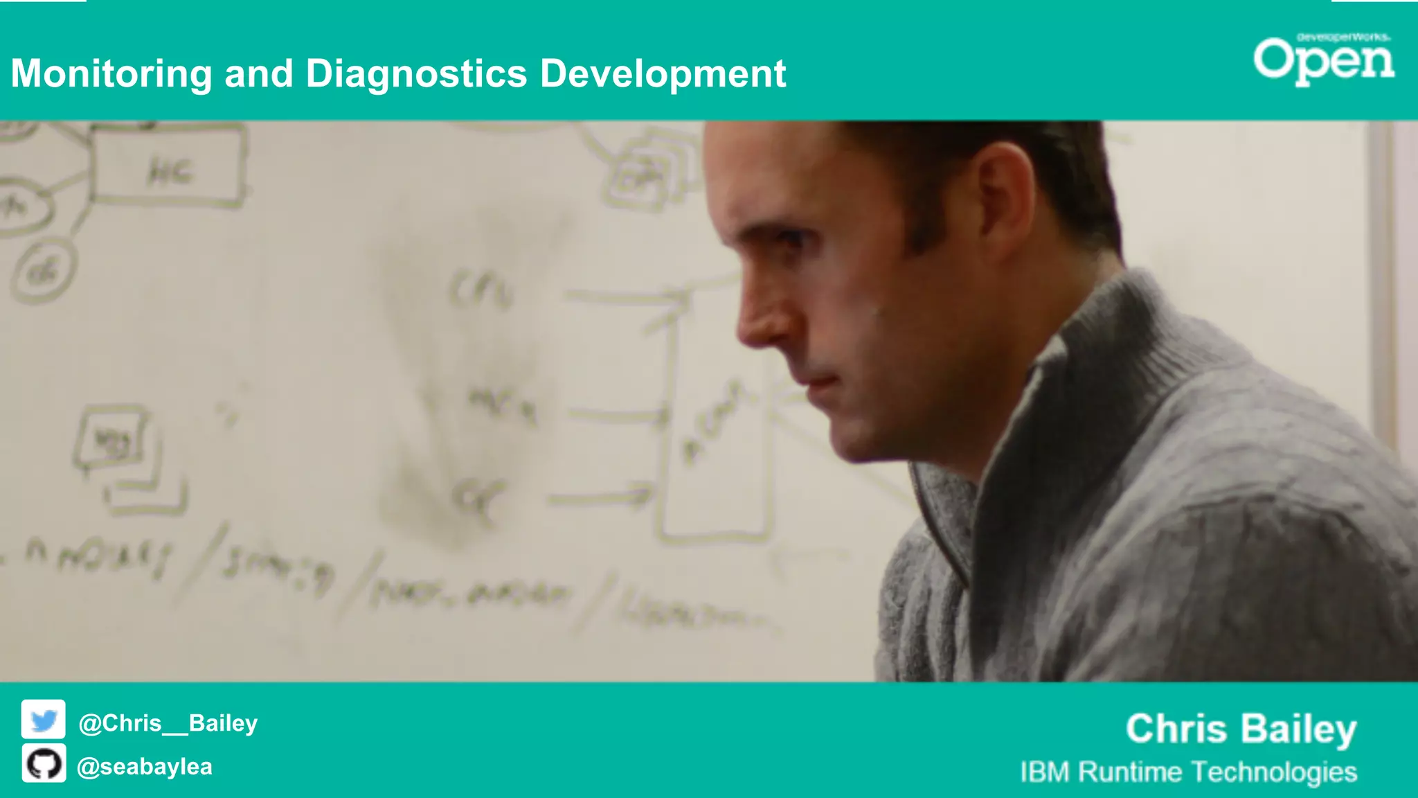 © 2015 IBM Corporation4
1
Monitoring and Diagnostics Development
@Chris__Bailey
@seabaylea
 