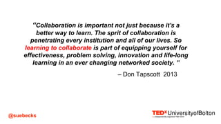 Interconnectedness and Lifelong Learning #TEDxUoBolton