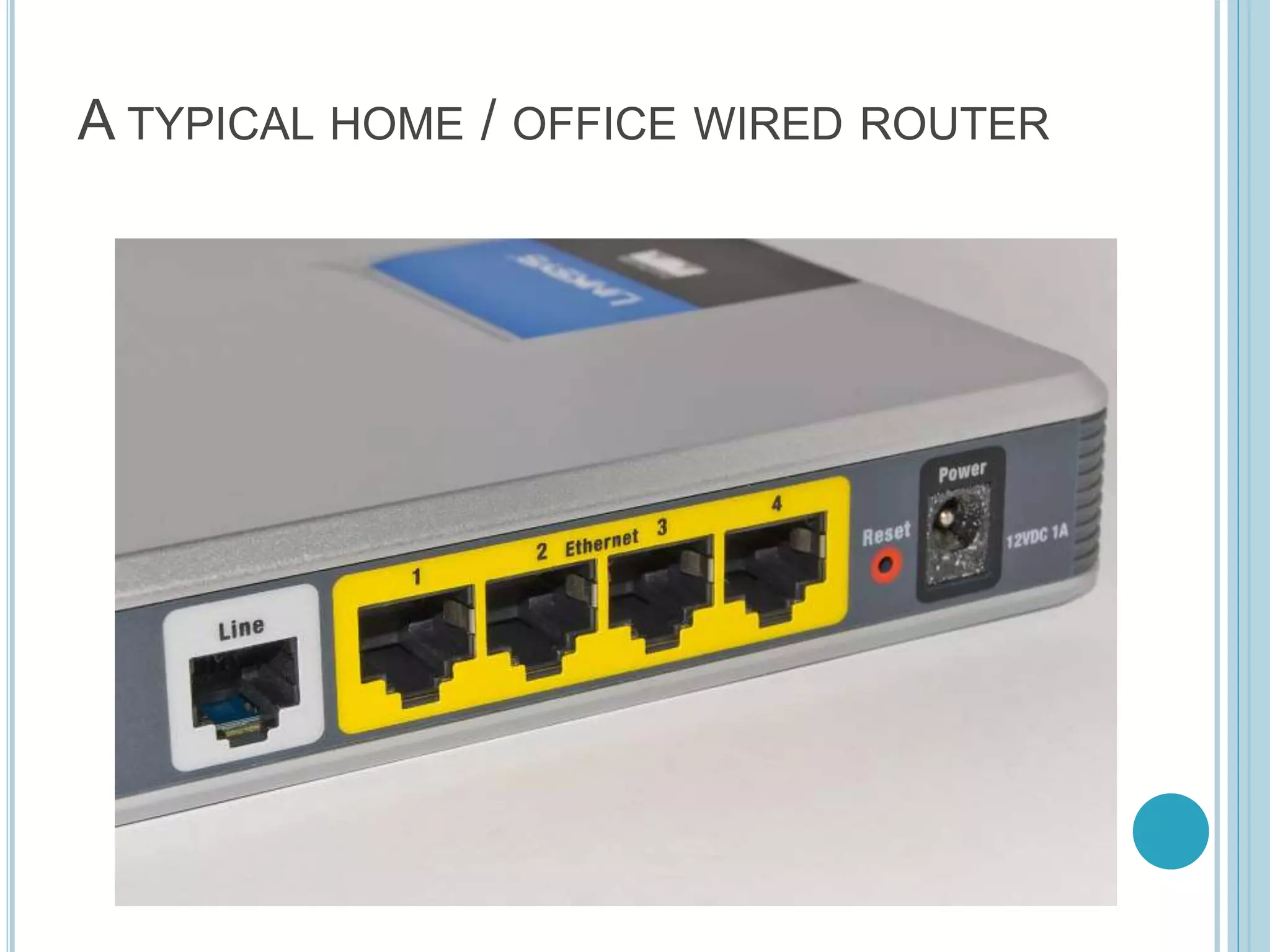A TYPICAL HOME / OFFICE WIRED ROUTER
 