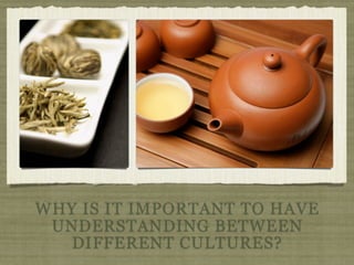 WHY IS IT IMPORTANT TO HAVE
UNDERSTANDING BETWEEN
DIFFERENT CULTURES?
 