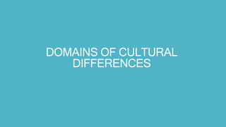 DOMAINS OF CULTURAL
DIFFERENCES
 