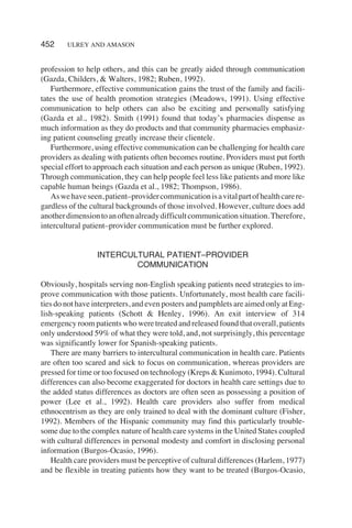 Intercultural communication between patients and health care providers2001