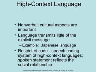 Intercultural Communications Chapter 5: Language | PPT