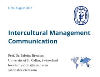 Intercultural management communication 