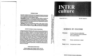 Interculture 14 science et culture