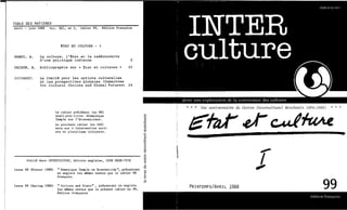 Interculture 16 etat et culture
