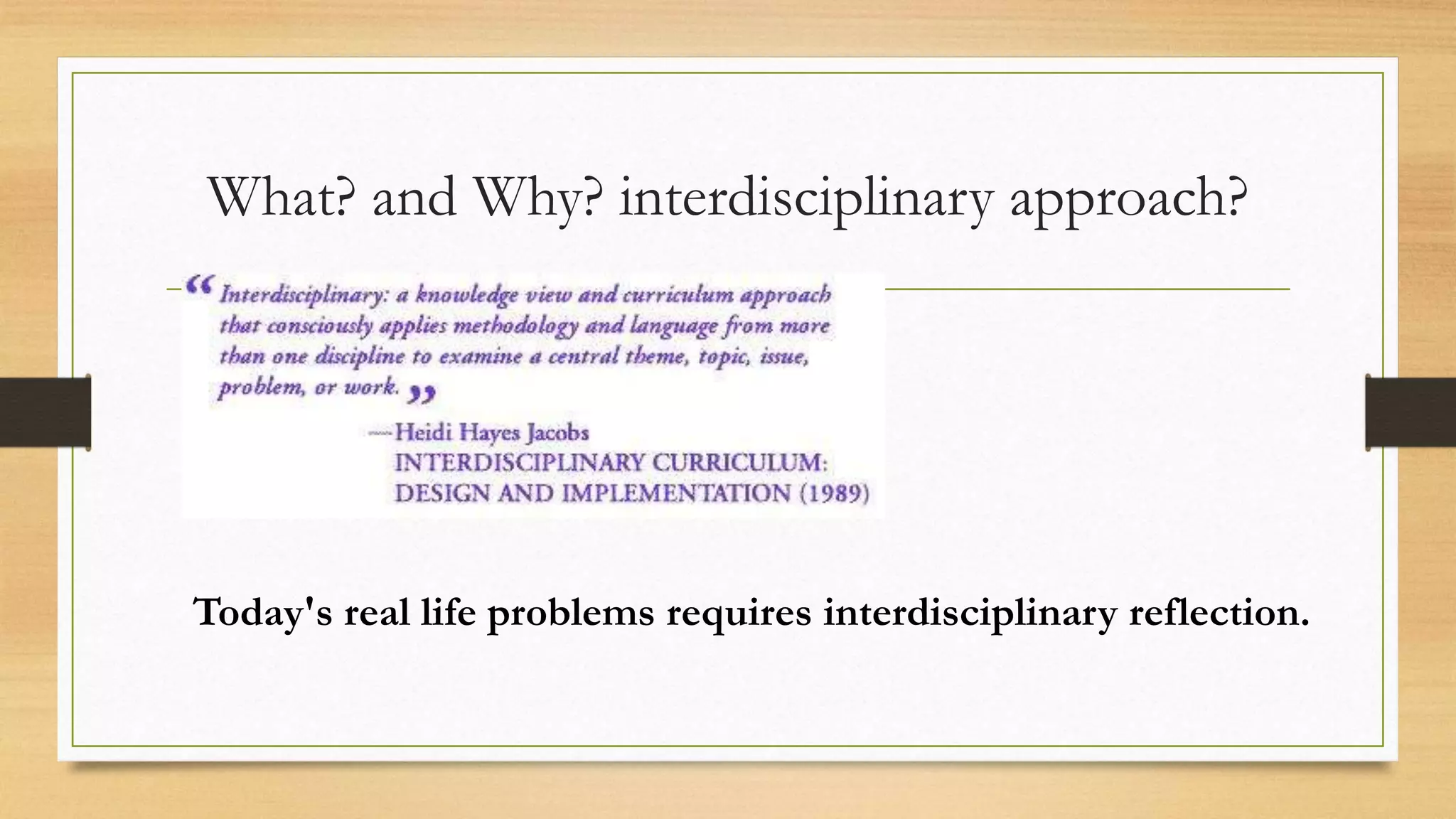 Interdisciplinary approach of learning sharing best practices | PPTX