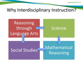 Why Interdisciplinary Instruction?
Reasoning
through
Language Arts
Science
Social Studies
Mathematical
Reasoning
 