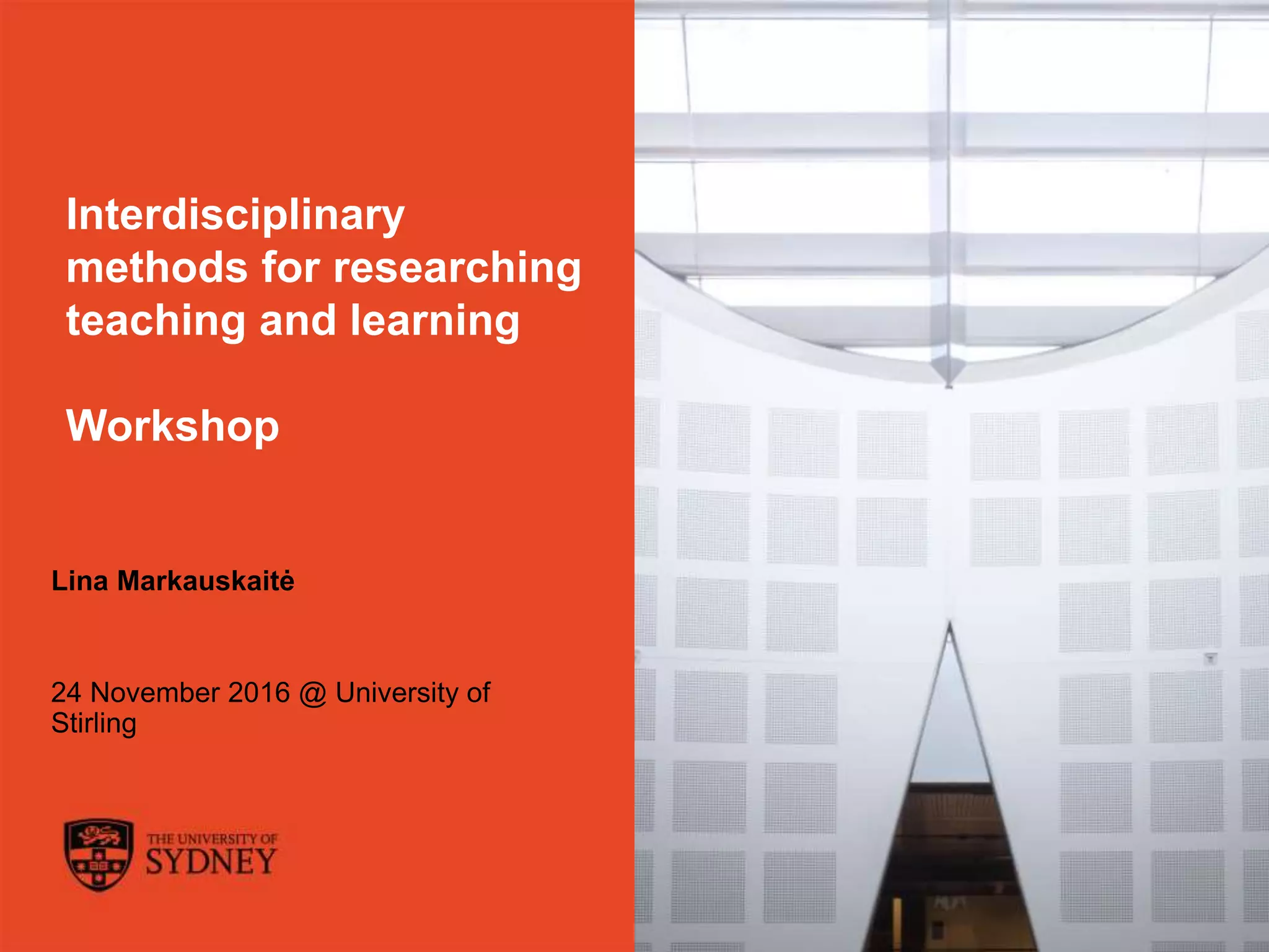 Interdisciplinary methods for researching teaching and learning | PPTX