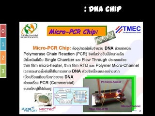 Ȩโน๶ทคโนโลยีชวภาพ : DNA chip
              ี

0

1

2

3
 