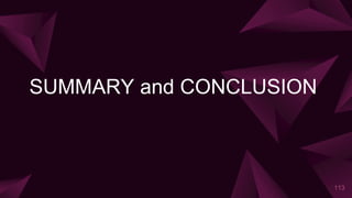 SUMMARY and CONCLUSION
113
 