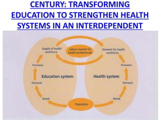 CENTURY: TRANSFORMING
EDUCATION TO STRENGTHEN HEALTH
SYSTEMS IN AN INTERDEPENDENT
WORLD
 