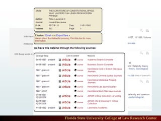 Florida State University College of Law Research Center
 