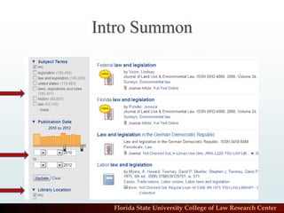 Intro Summon




  Florida State University College of Law Research Center
 