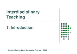 Interdisciplinary Teaching