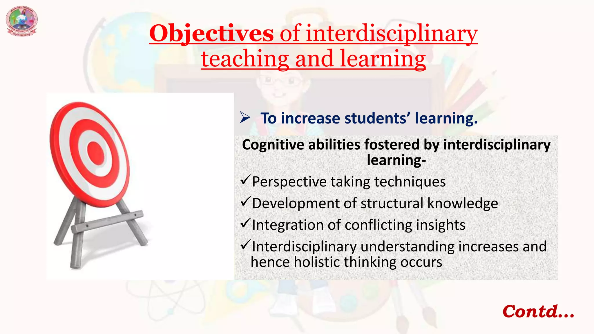 Interdisciplinary teaching and learning- objectives and assessment | PPT