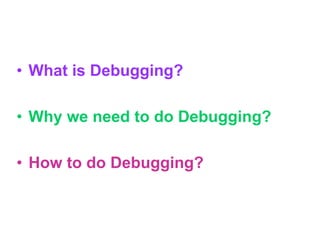 INTERDUCTION TO ABAP DEBUGGING.ppt vey helpful | PPT | Programming ...