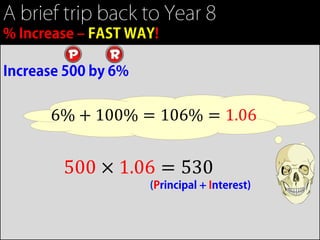 6% + 100% = 106% = 1.06


 500 × 1.06 = 530
 