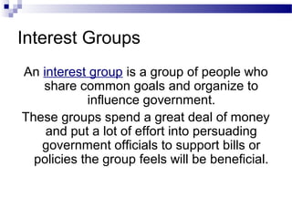 Interest groups and public opinion | PPT