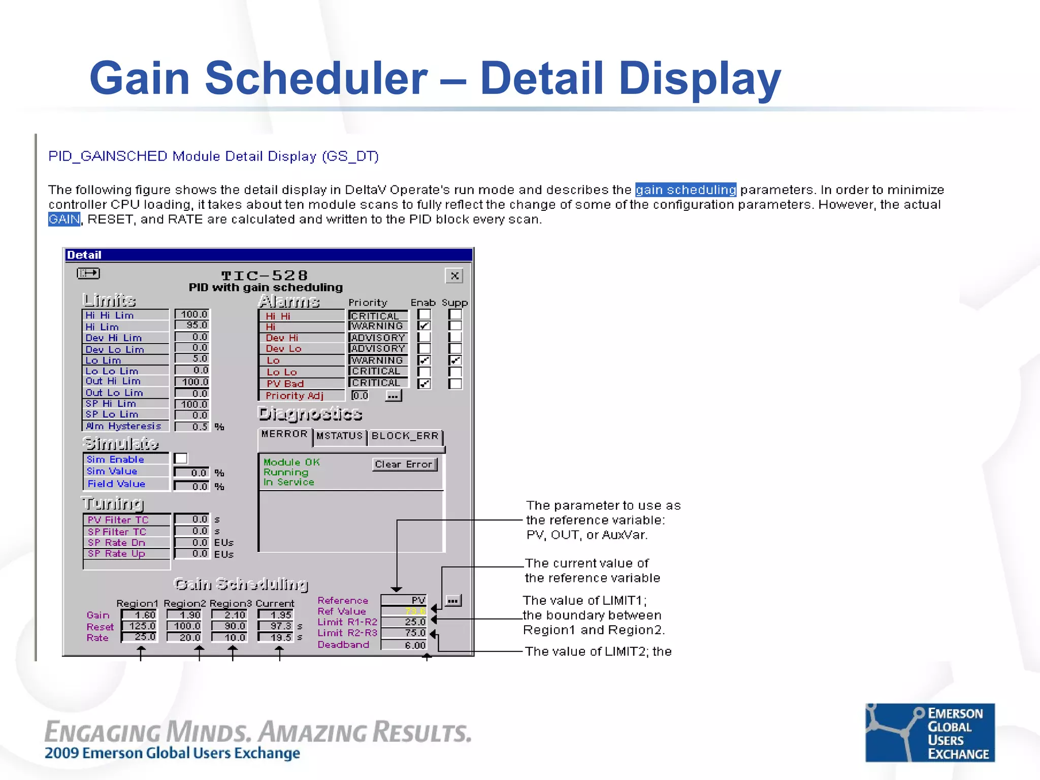 Gain Scheduler – Detail Display
 
