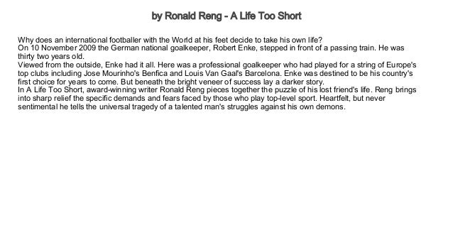A Life Too Short by Ronald Reng A Life Too Short by Ronald Reng