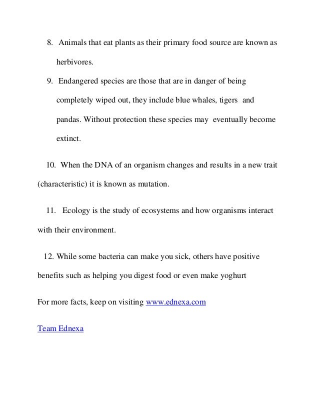 Interesting biology facts