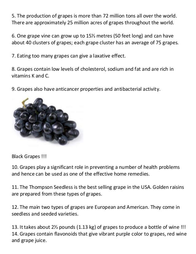 Interesting facts about grapes