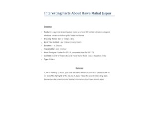 Interesting facts about_hawa_mahal_jaipur