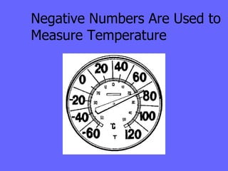 Negative Numbers Are Used to Measure Temperature 