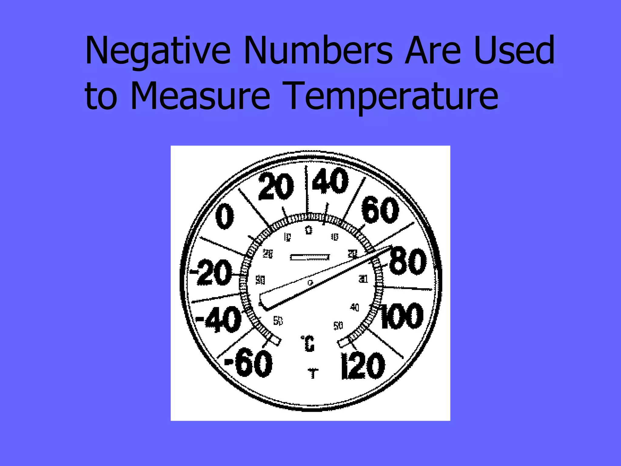 Negative Numbers Are Used to Measure Temperature 