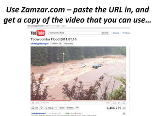 Use Zamzar.com – paste the URL in, and
get a copy of the video that you can use…
 