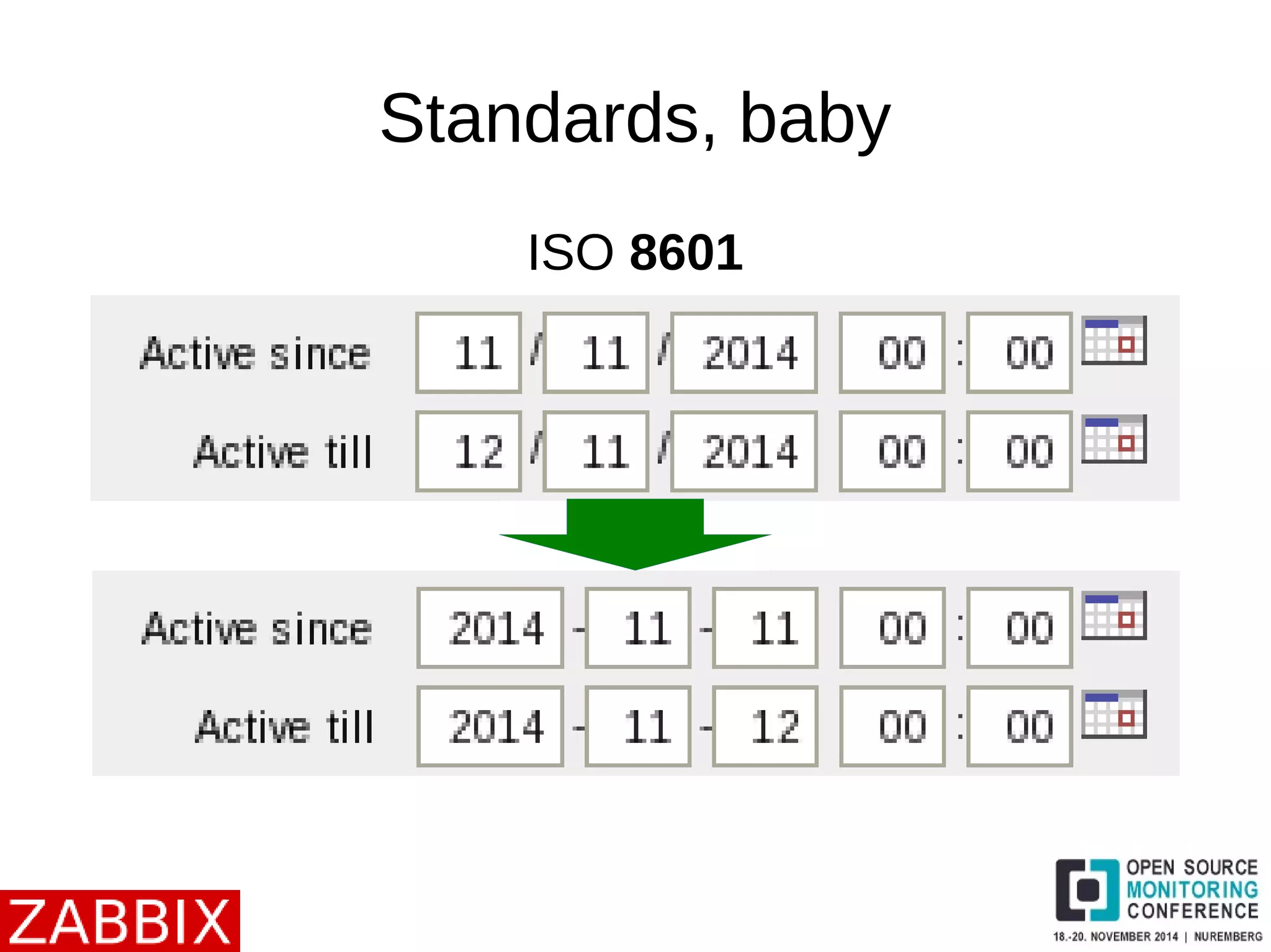 Standards, baby 
ISO 8601 
 