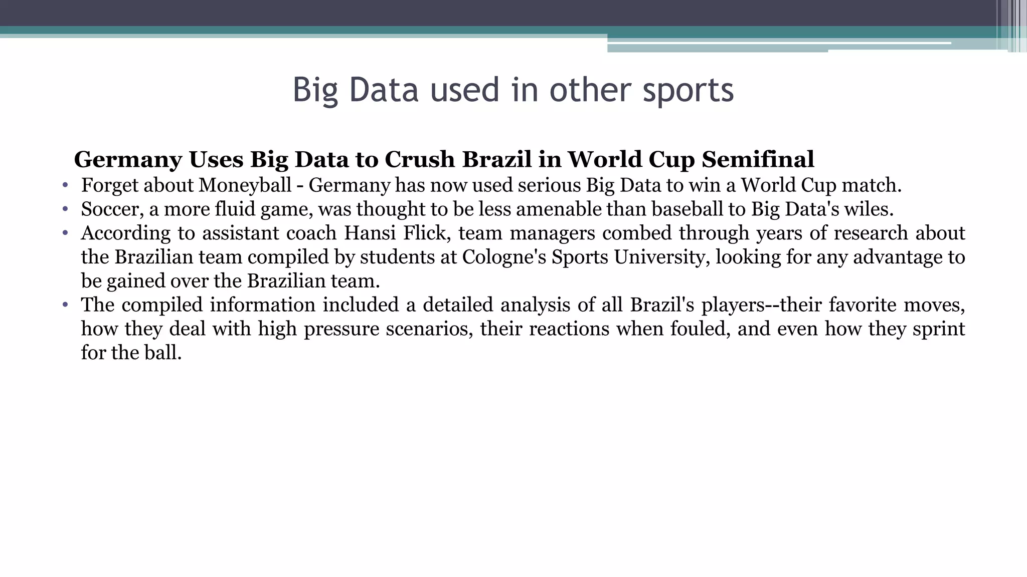 • 3) Cost of cloud/hardware and full-grown of
software solutions (Hadoop ecosystem)
 