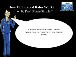 How Do Interest Rates Work?
    – By Prof. Simply Simple         TM




           If interest rates didn't exist, lenders
          would have no reason to let you borrow
                           money.
 