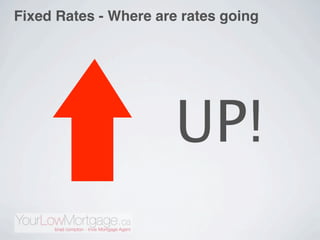 Fixed Rates - Where are rates going




                       UP!
 