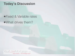 Todayʼs Discussion


•Fixed & Variable rates
•What drives them?
 