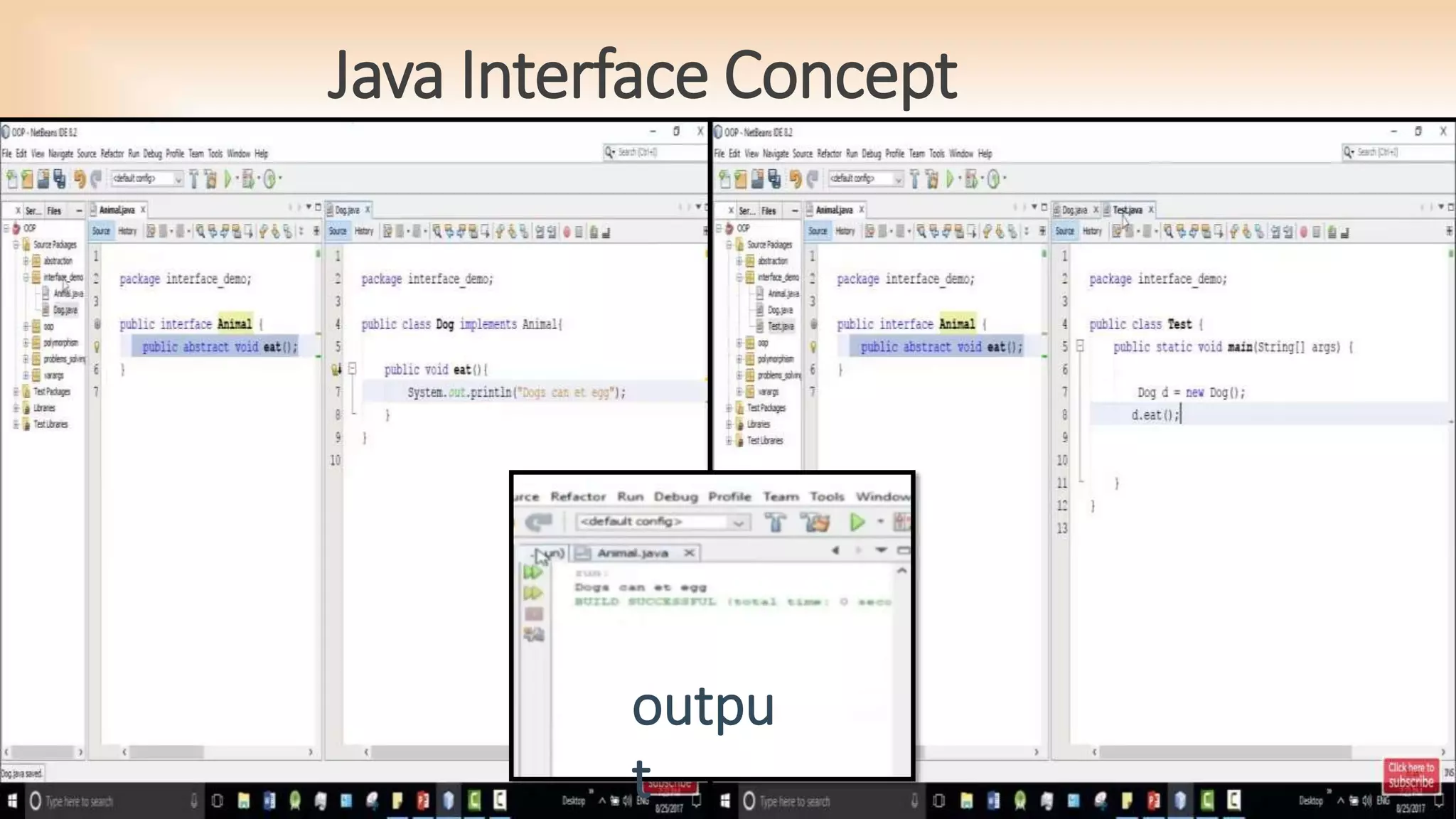 Java Interface Concept
outpu
t
 