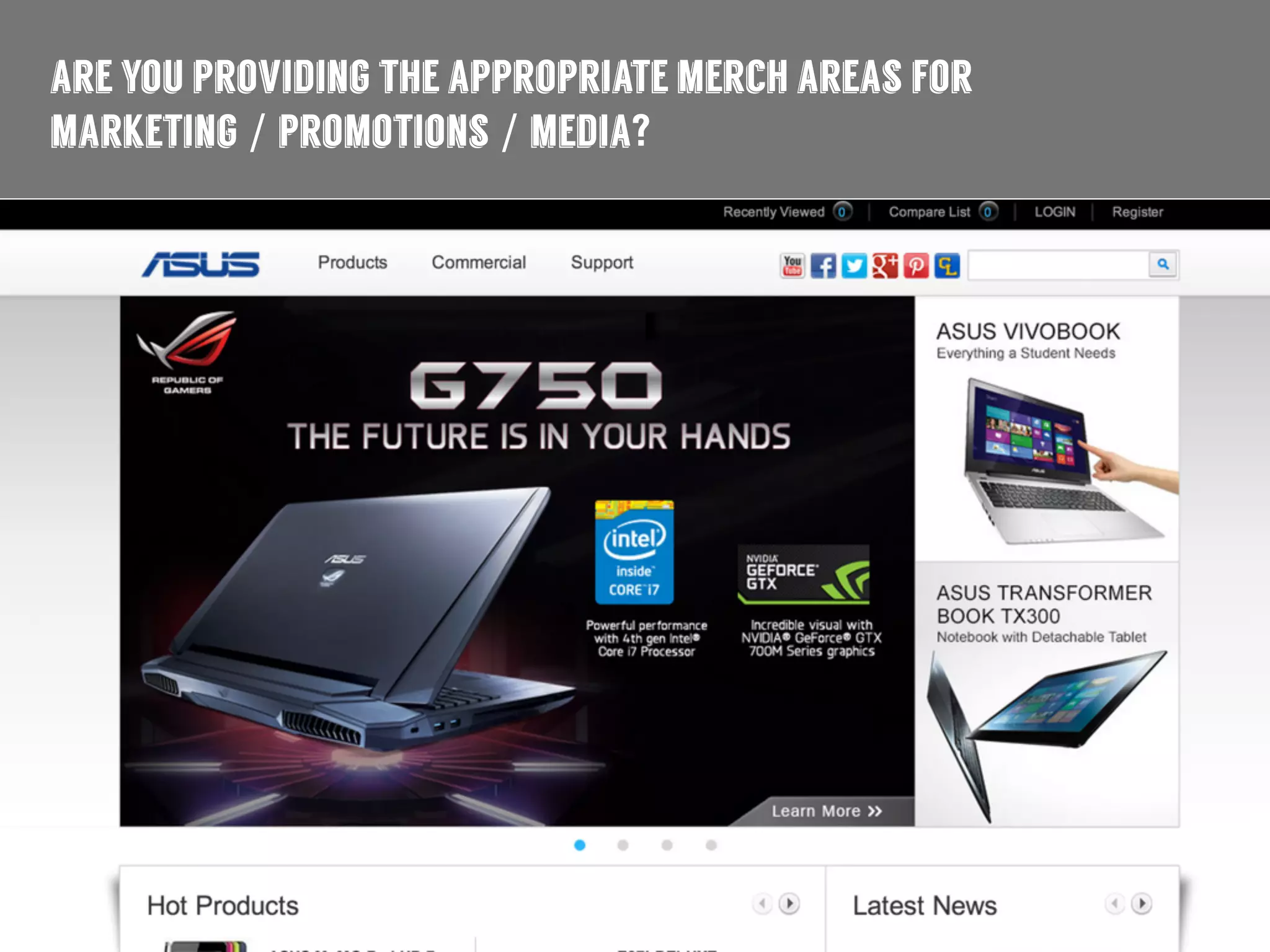 are you providing the appropriate merch areas for
marketing / promotions / media?
 