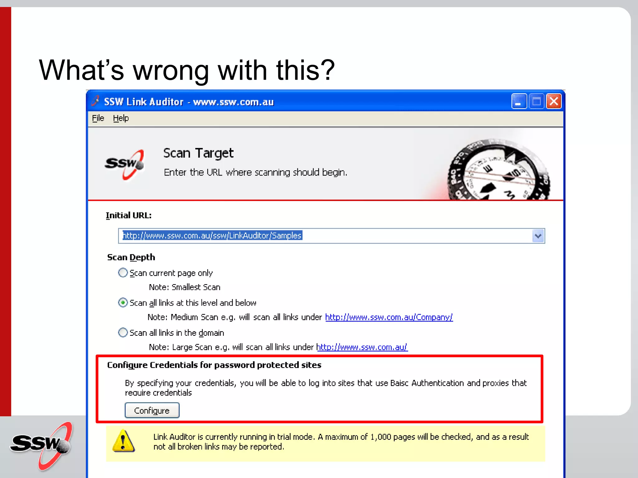What’s wrong with this?
 