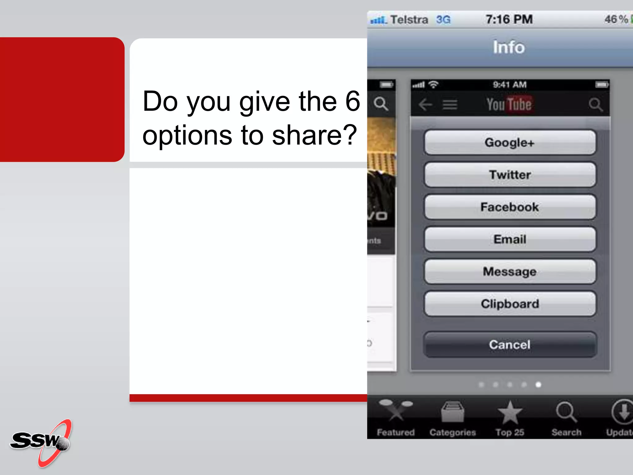 Do you give the 6
options to share?
 