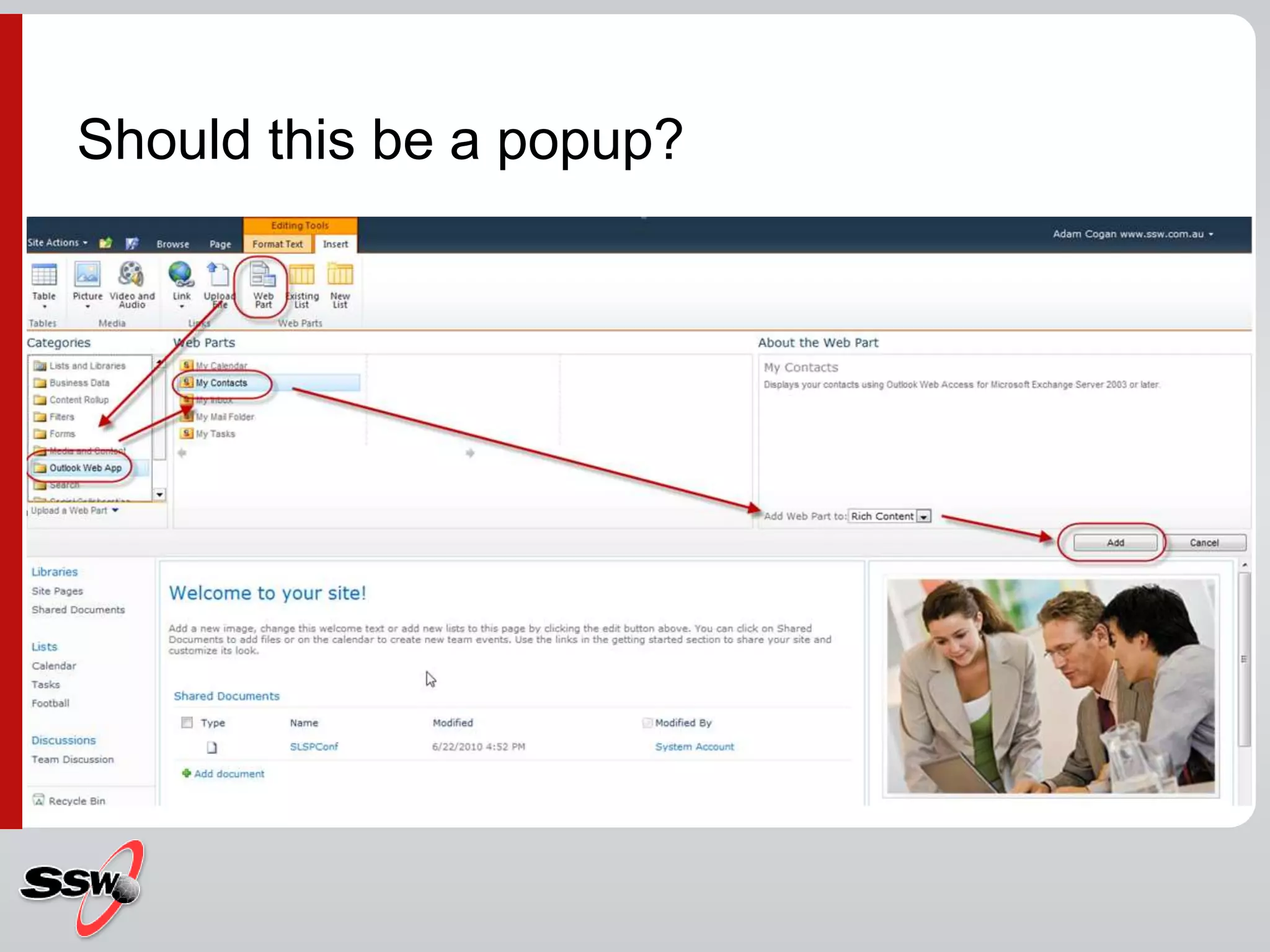 Should this be a popup?
 