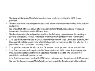 Interface database metadata | PPTX