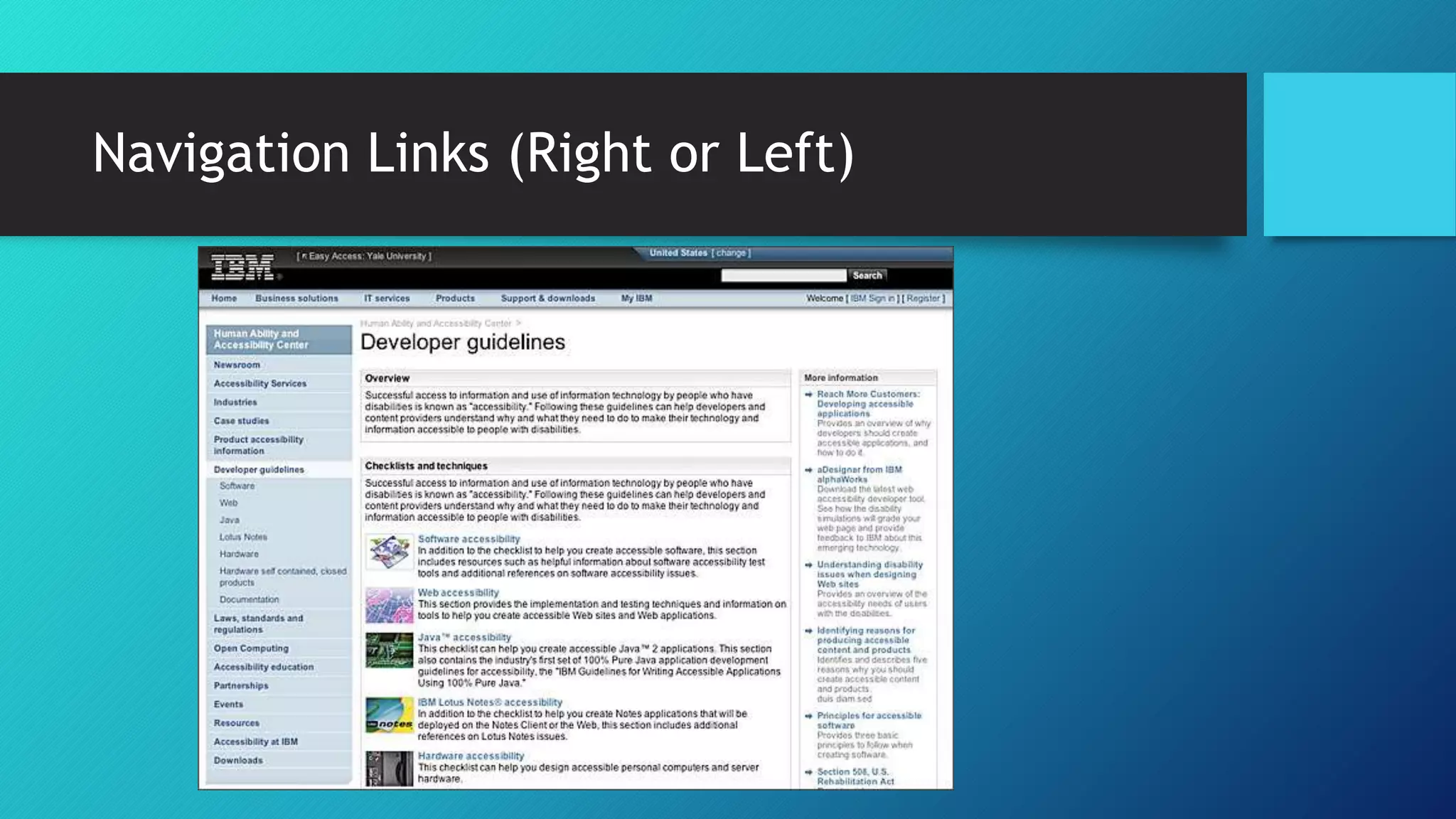 Navigation Links (Right or Left) 
 