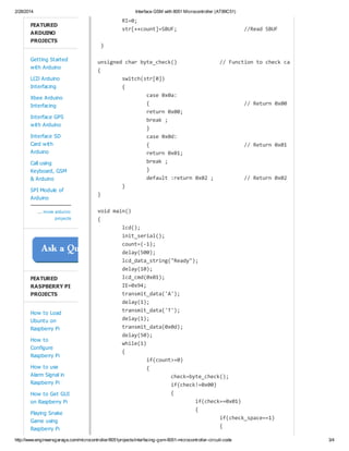Interface gsm with 8051 microcontroller (at89 c51) | PDF