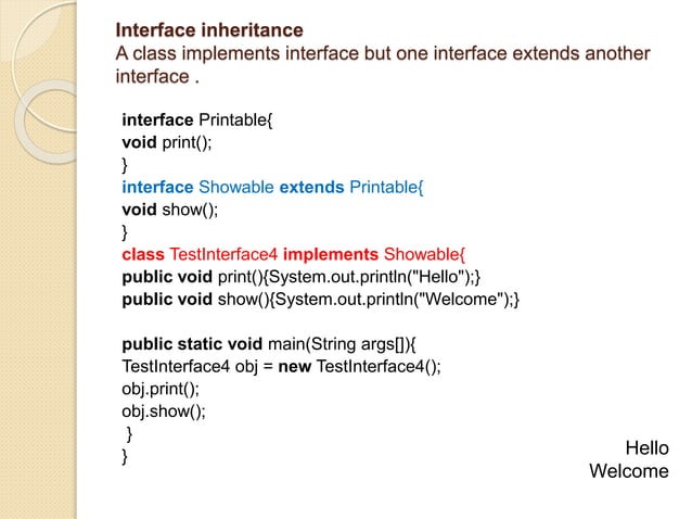 Interface in java | PPTX