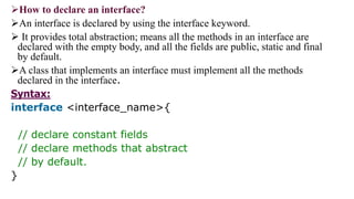 Interface in java | PPTX