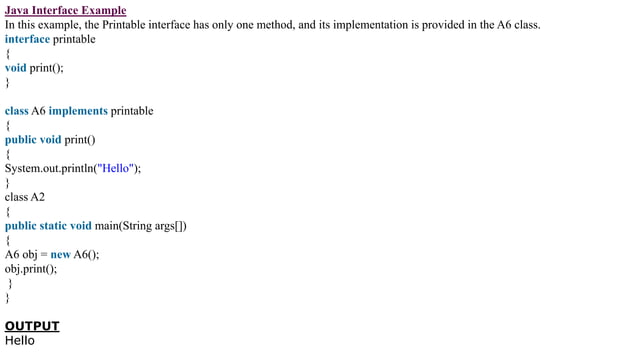 Interface in java | PPTX
