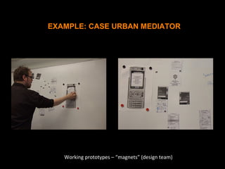 Working prototypes – “magnets” (design team)
EXAMPLE: CASE URBAN MEDIATOR
 