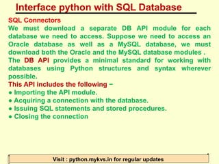 Interface python with sql database.pdf-- | PPT image.