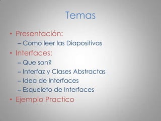 Interfaces en Java | PPTX